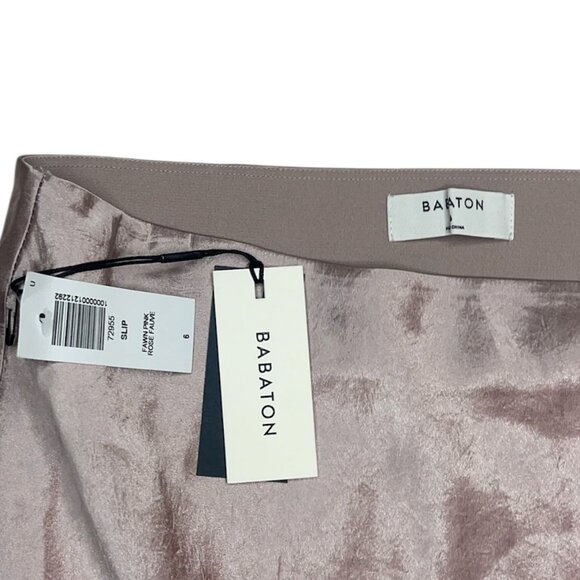 Babaton Slip Satin Midi Skirt in Fawn Pink Sz 6 NWT - Picture 5 of 8